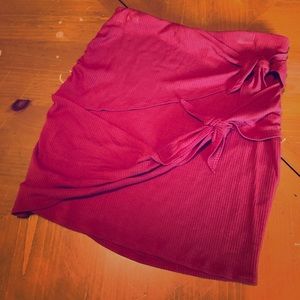 Express ribbed/tied skirt